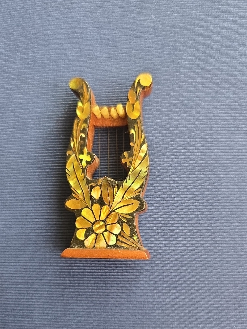 Miniature Lyre With Mother Of Pearl inlay